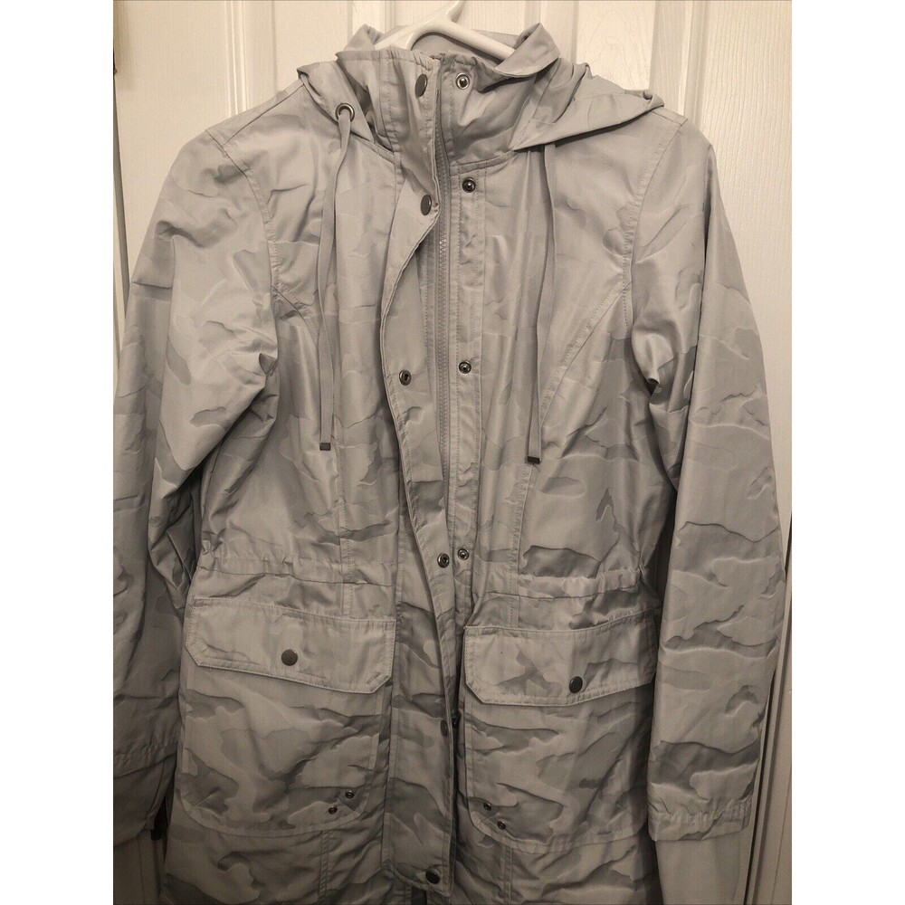 Athletic Works Gray Camo‎ Full Zip Hooded Jacket Windbreaker Small RN 52469